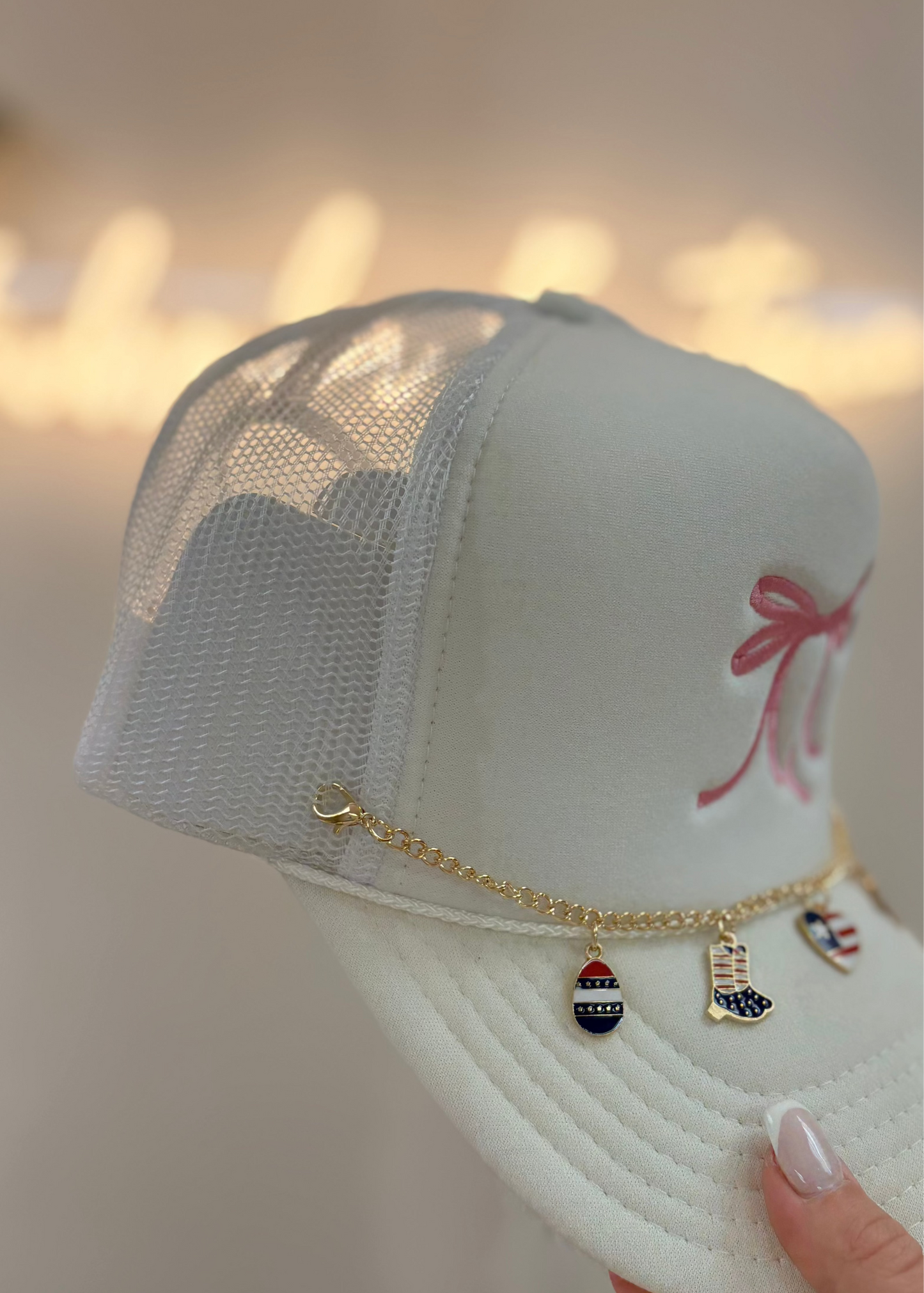 USA Trucker Hat Charm Chain