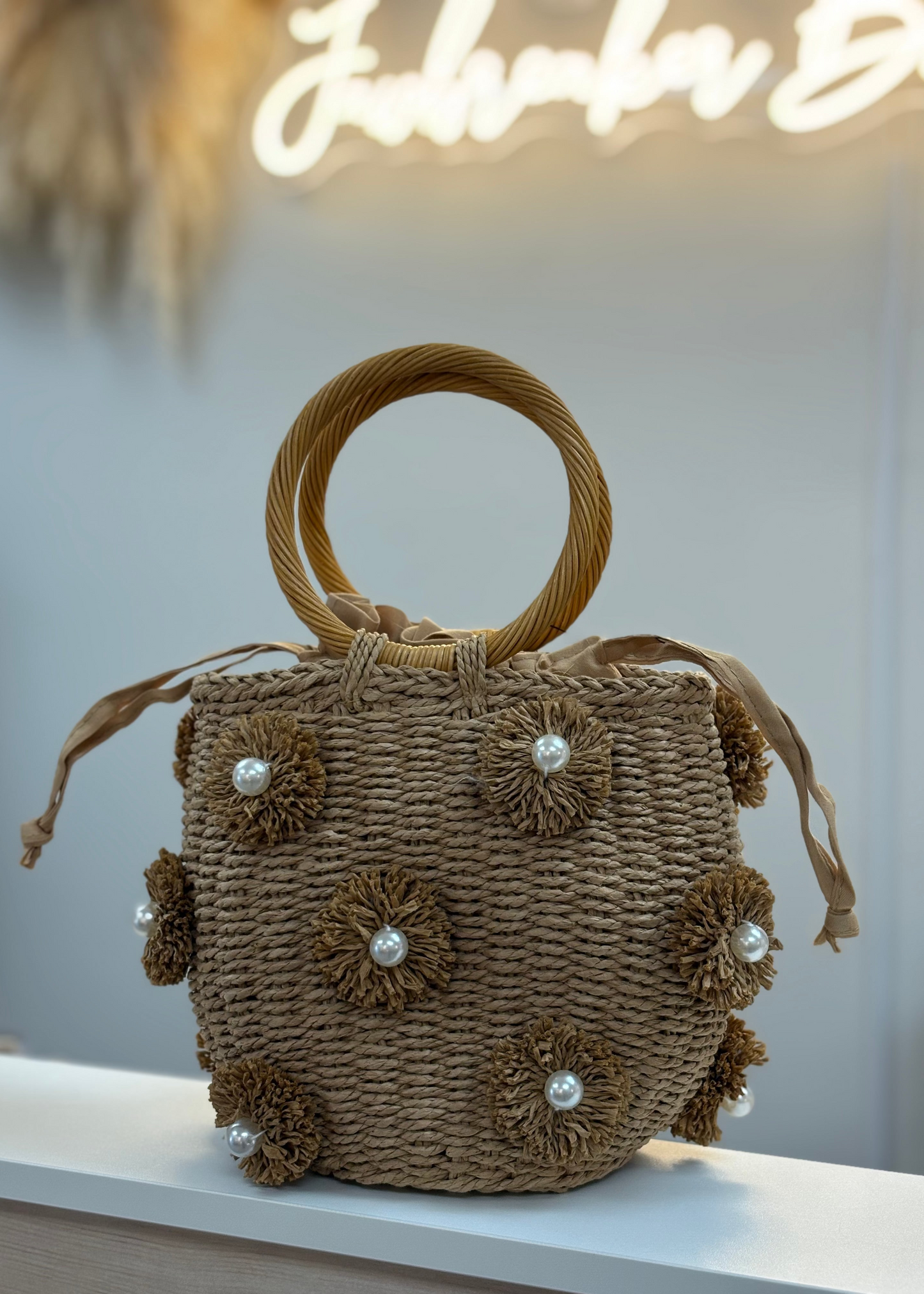 Straw Bucket Bag