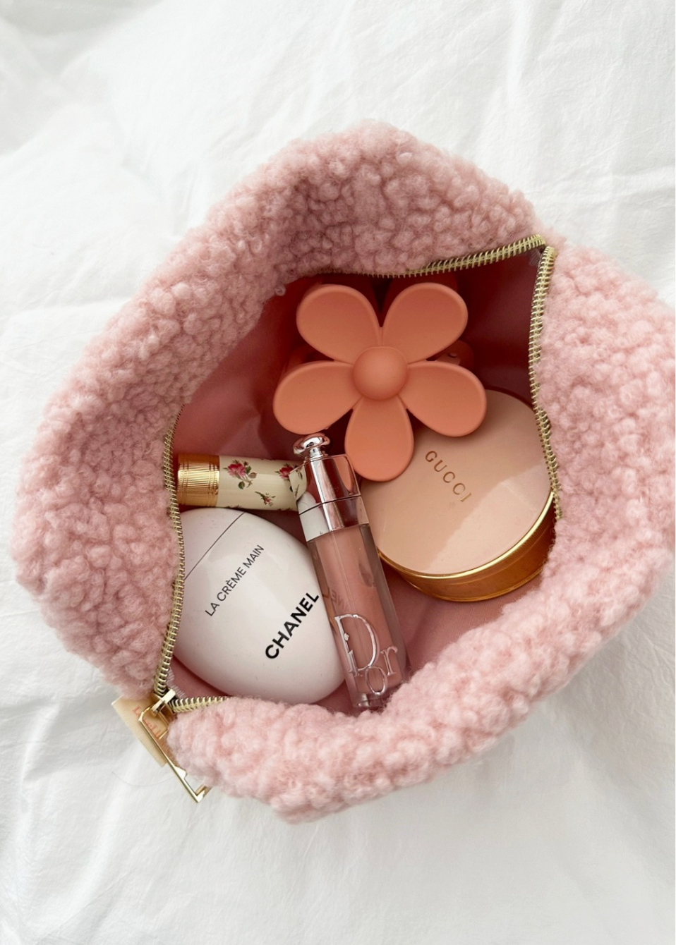 Blush Teddy Makeup Bag