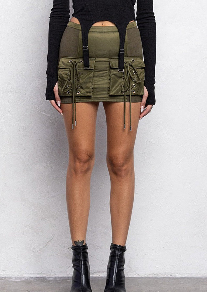 Let You Go Cargo Mini Skirt