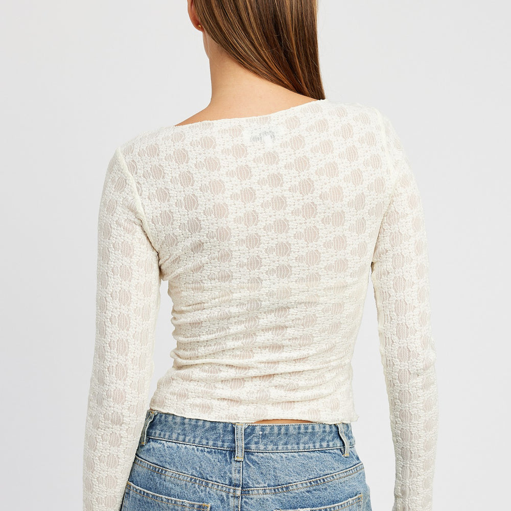 
                  
                    Boat Neck Lace Top
                  
                