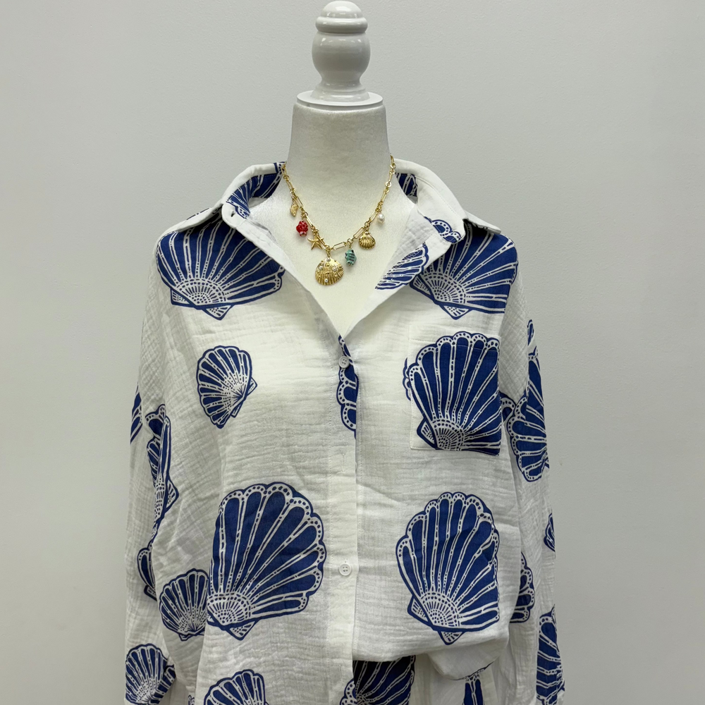 Sally Sells Seashells Button-Up