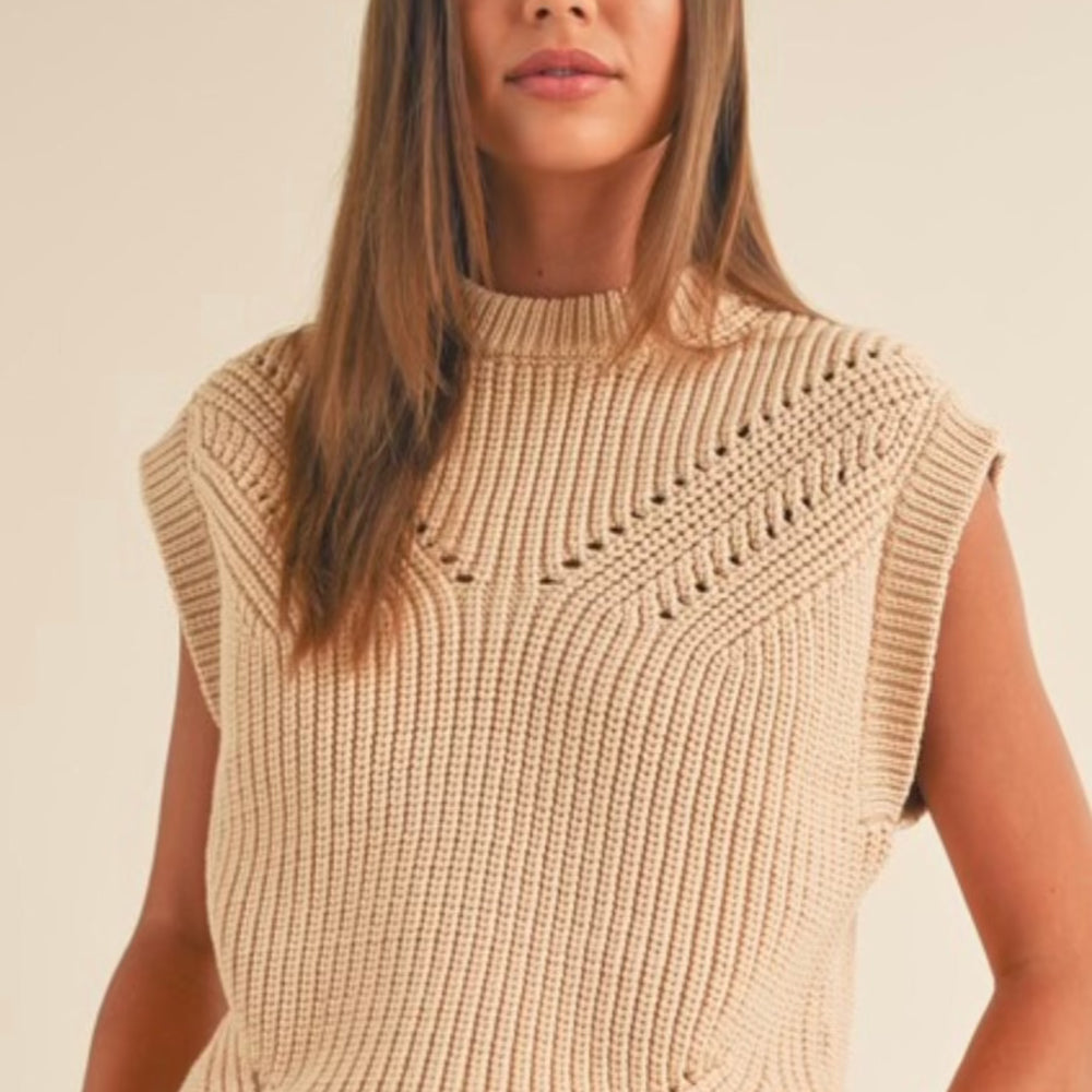 Camel Sleeveless Sweater