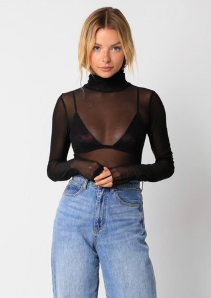 You'll Be Sorry Mesh Turtleneck