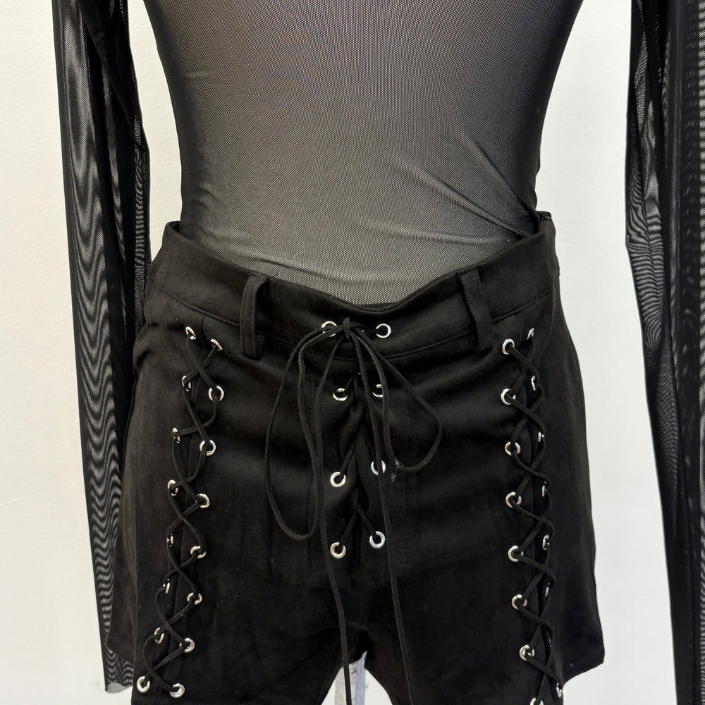 Suede Lace-up Shorts