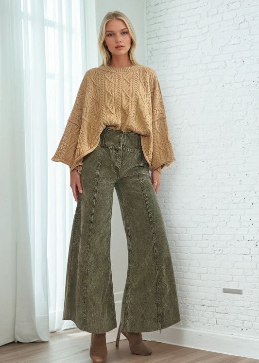 Evergreen Corduroy Culotte Pants