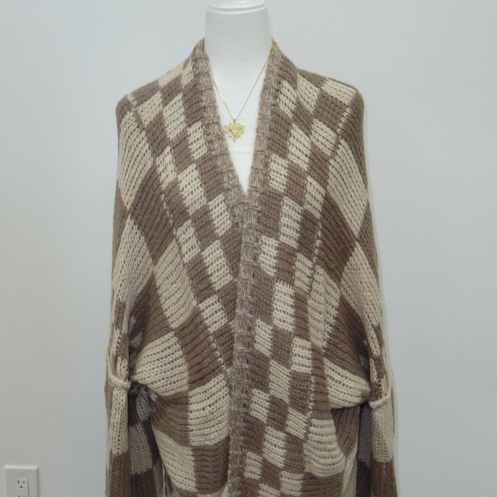 Oversized Checkmate Cardigan