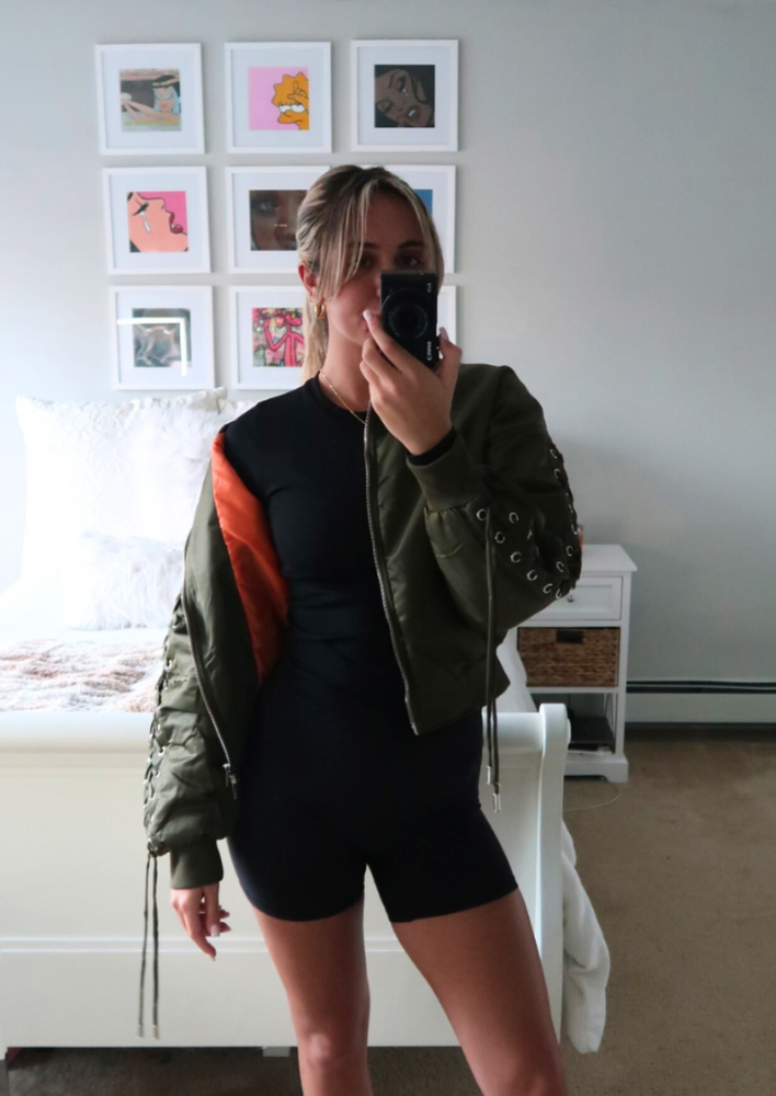 Let You Go Bomber Crop Jacket