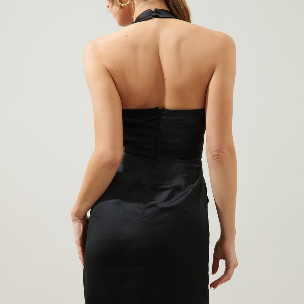 satin asymmetrical dress Satin Asymmetrical Halter Mini Dress – Jawbreaker Boutique