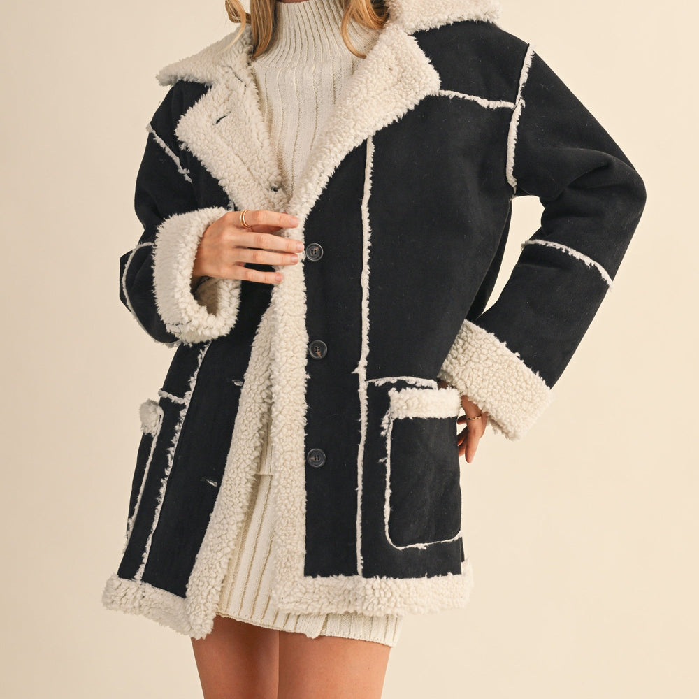 Suede And Sherpa Jacket