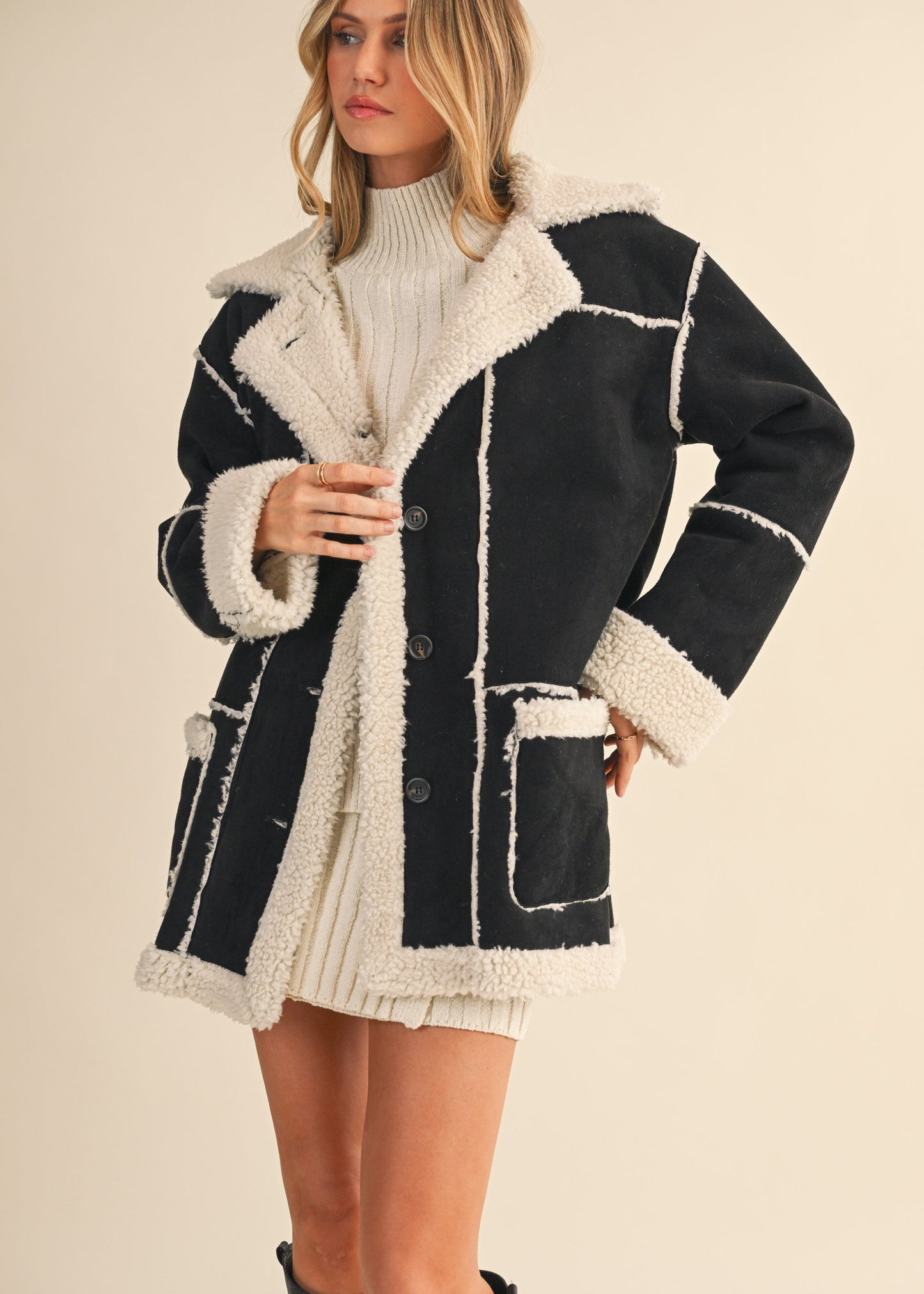 Suede And Sherpa Jacket